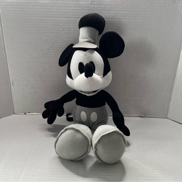 MICKEY PLUSH DISNEY STORE STEAMBOAT RETRO BLACK AND WHITE - Picture 3 of 10